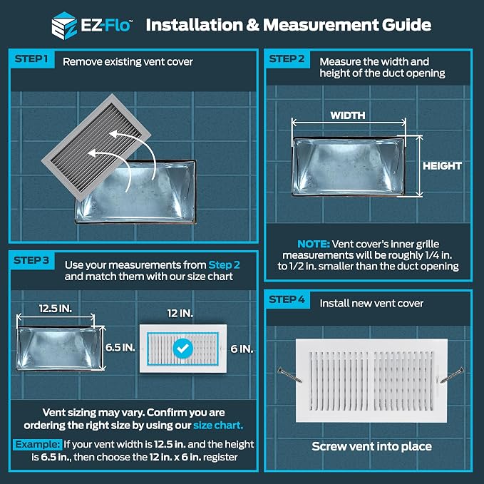 EZ-FLO 12 x 6 Inch Air Vent Cover - Image 3