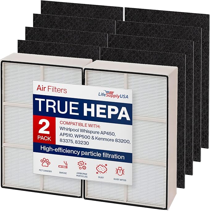 1183054K + 8171434K 2 HEPA and 8 Carbon Filter Set Compatible by LifeSupplyUSA