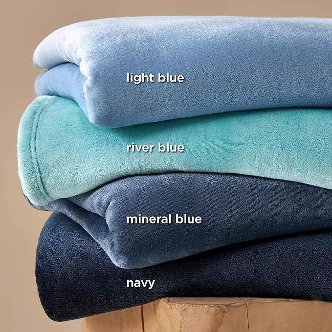 Bedsure GentleSoft Fleece Bed Blankets Full Size Mineral Blue - Soft Lightweight Plush Fuzzy Cozy Luxury Blanket Microfiber, 84x90 inches