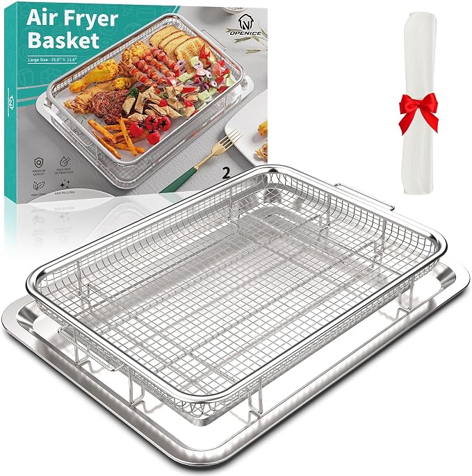 Air Fryer Basket for Oven, OPENICE 15.3" x 11.0" Large Air Fryer Tray and Pan by OPENICE