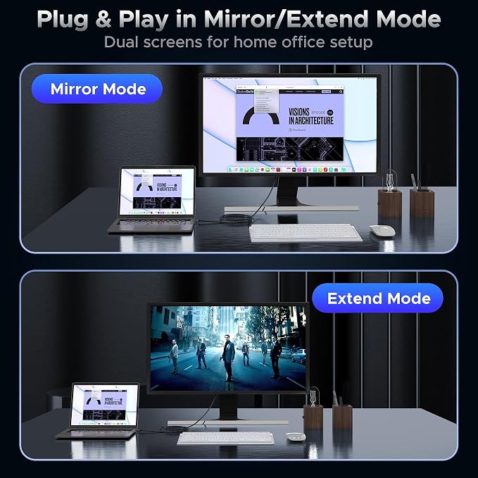 Warrky 4K Mini DisplayPort to HDMI Cable UHD Thunderbolt to HDMI Cord, Mini DP - Image 4