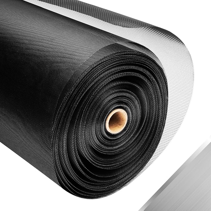 304 Stainless Steel Mesh Window Screen Roll, 35IN x 98.43FT Black Metal Window by FCSOTSPS