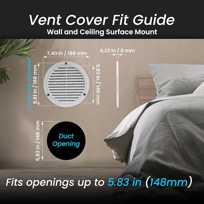 Repa Market 4 Inch White Round Air Vent Cover - Image 2