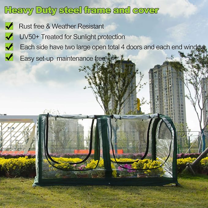 Porayhut Portable Greenhouse Tent, Easy Set-Up Gardening Flower House & Plant - Image 5
