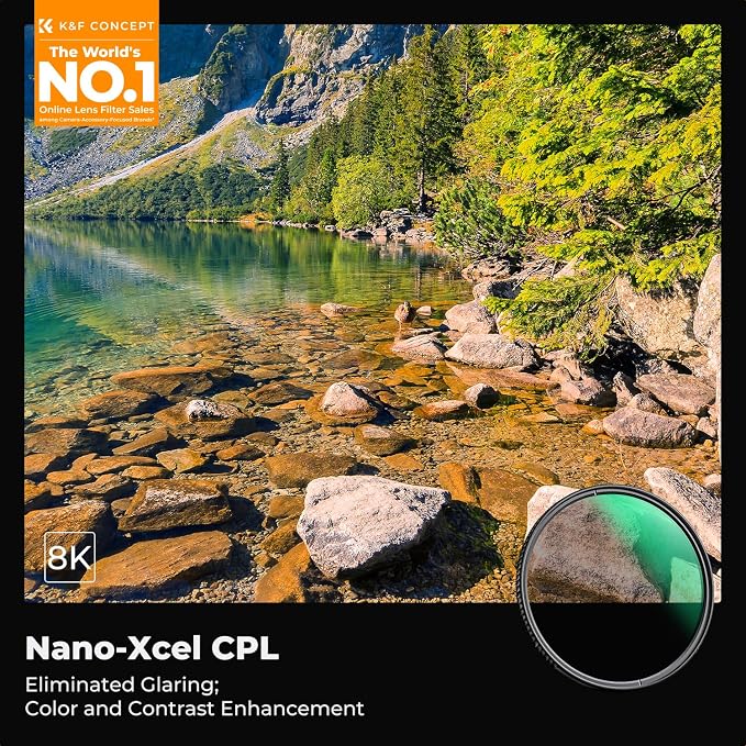K&F CONCEPT 62mm Circular Polarizer Lens Filter - Image 2