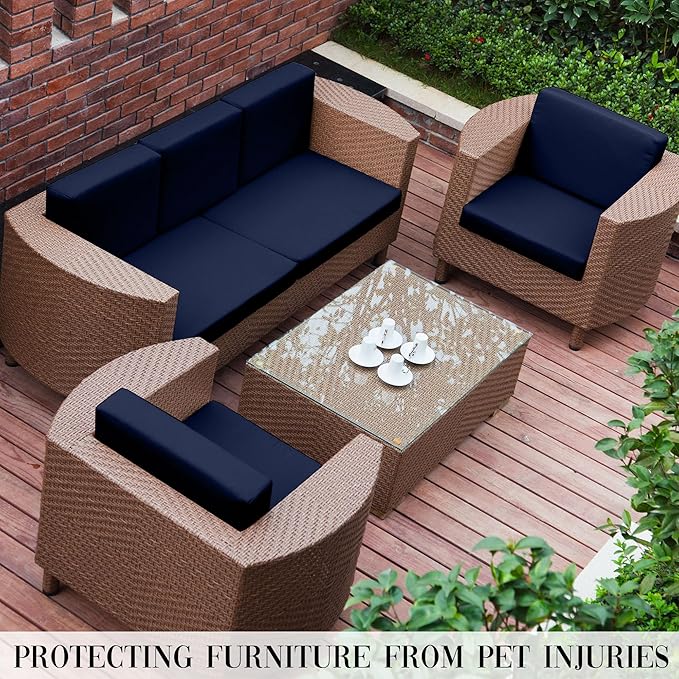 Outdoor Cushion Covers Set,14PCS Patio Furniture Couch Seat Slipcovers, Replacement for Sofa Sectional Chair(Cover，Only)
