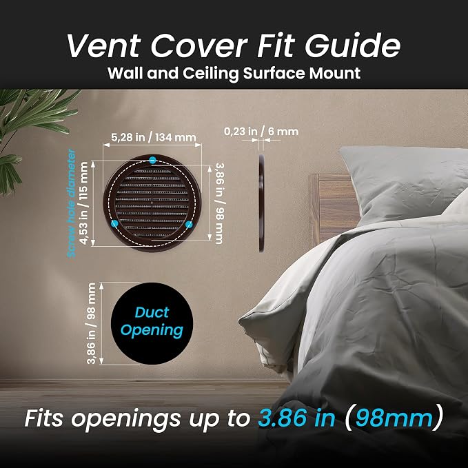 Repa Market 4 Inch Brown Round Air Vent Cover - Image 2