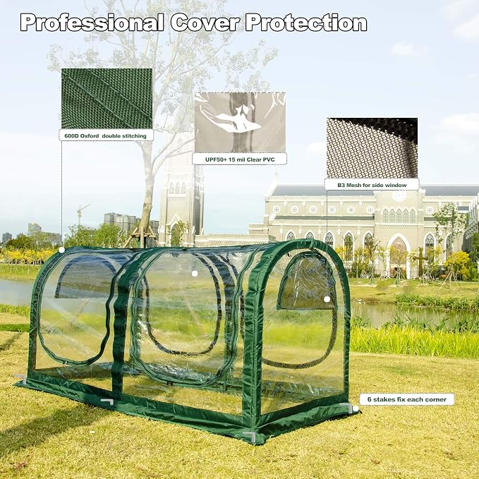 Porayhut Portable Greenhouse Tent, Easy Set-Up Gardening Flower House & Plant - Image 4