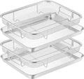 TeamFar Air Fryer Basket for Oven, 2 Set Stainless Steel Air Fryer Basket and by TeamFar