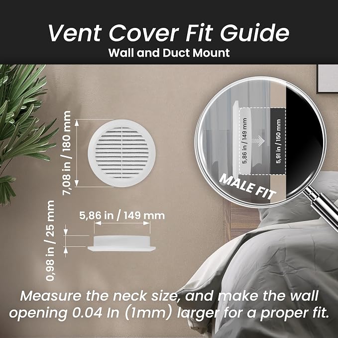 Repa Market 6 Inch White Round Air Vent Cover - Image 2