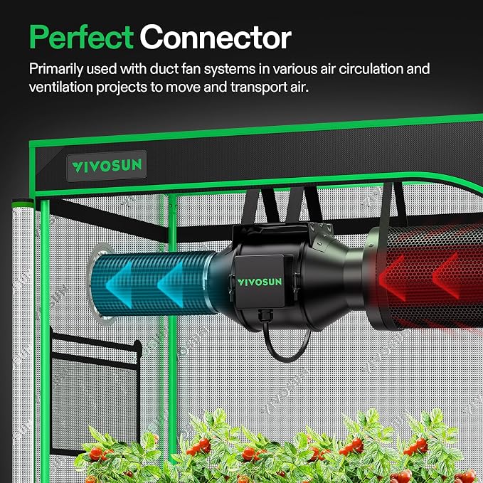 VIVOSUN 4'' Air Carbon Filter Smelliness Control and 4'' 8 Feet Black - Image 6
