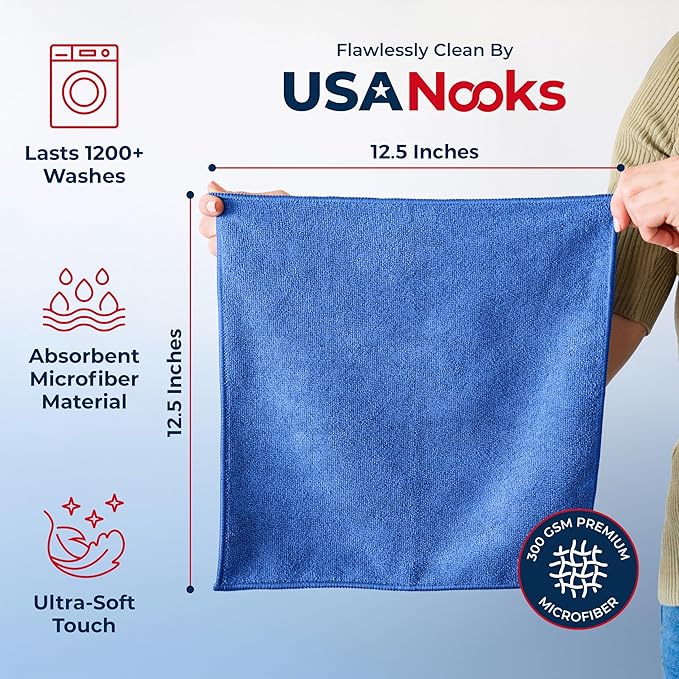 USANOOKS Premium 300GSM Microfiber Cleaning Cloth - Image 2