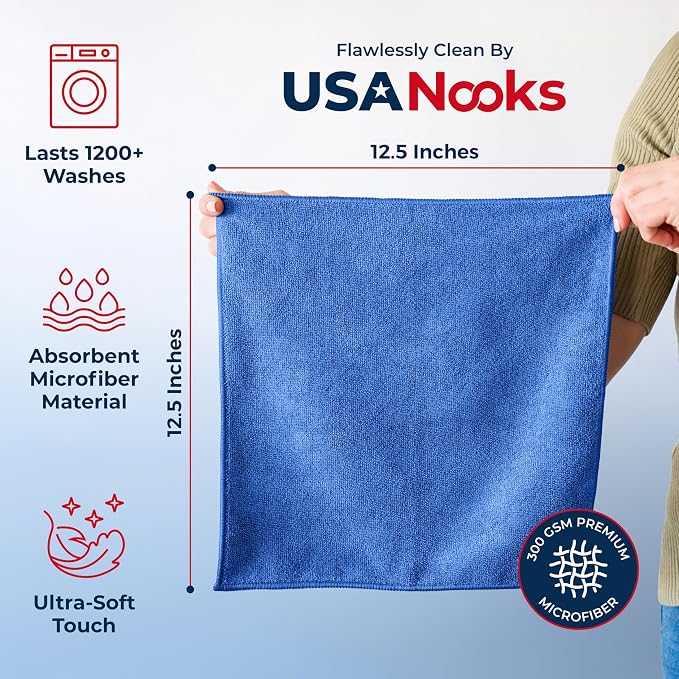 USANOOKS Premium 300GSM Microfiber Cleaning Cloth - Image 2