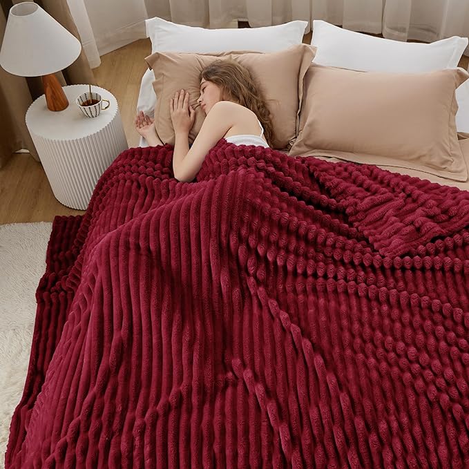 Bedsure GentleSoft Red Full Blanket for Bed - Cozy Soft Blankets for Women, Cute Large Throws for Girls, 84x90 Inches