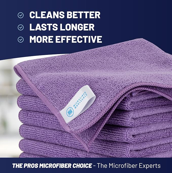 MW PRO Microfiber Cleaning Cloths Purple - Image 2