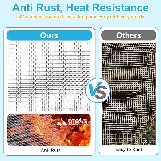 32 Pcs 13x9 20 Mesh 304 Stainless Steel Wire Mesh Sheet, Rustproof Metal Mesh - Image 5