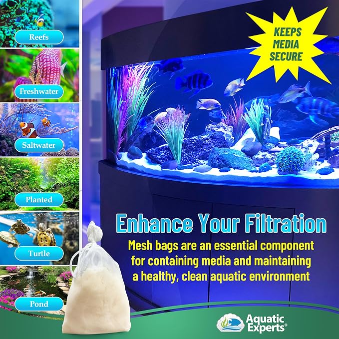 Aquatic Experts Extra Fine Aquarium Media Bag, Durable Drawstring Bags - Image 6