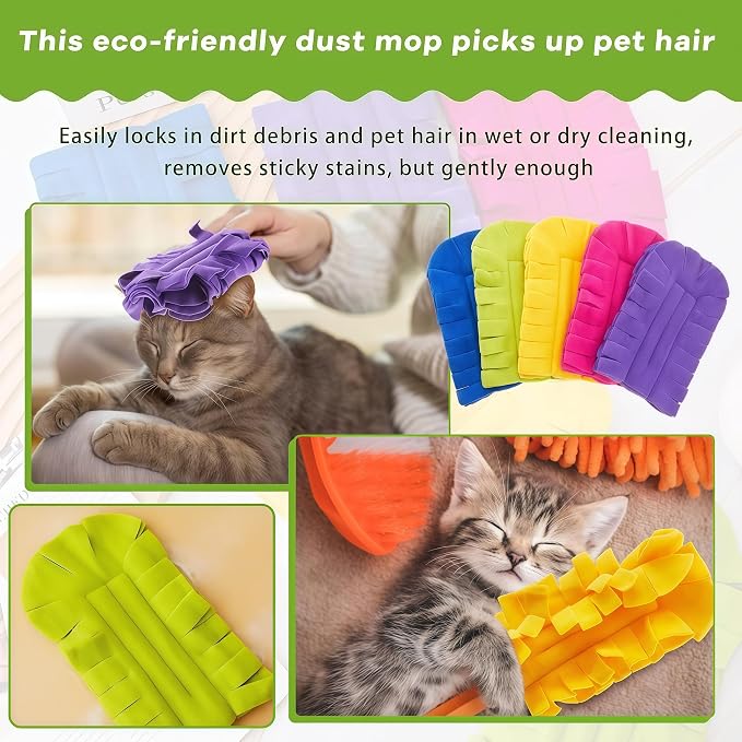5 PCS Microfiber Duster Refill Reusable, Washable Cleaning Pads, 360 Cleaning - Image 6