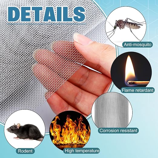 SATINIOR 2 Packs 11.8 x 39.3 Inch 304 Stainless Steel Woven Wire Mesh Fine - Image 2