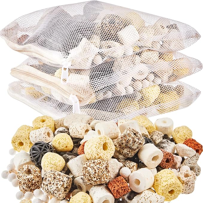 Timgle 3 Bags Aquarium Filter Media Bio Balls Ceramic Rings Set 1500 g Total by Timgle