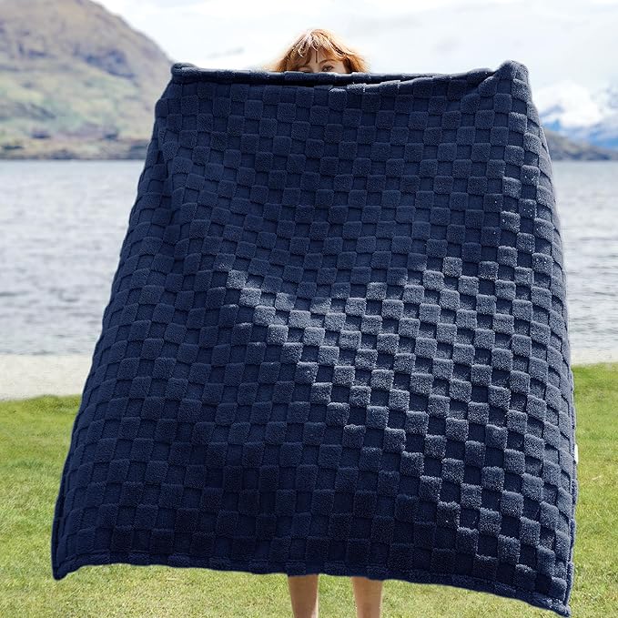 Bedsure GentleSoft Navy Throw Blanket for Couch - Super Soft Cozy Blankets Gifts for Kids Girls, Cute Small Fleece Throws for Bedroom Home Decor, 50x70 Inches