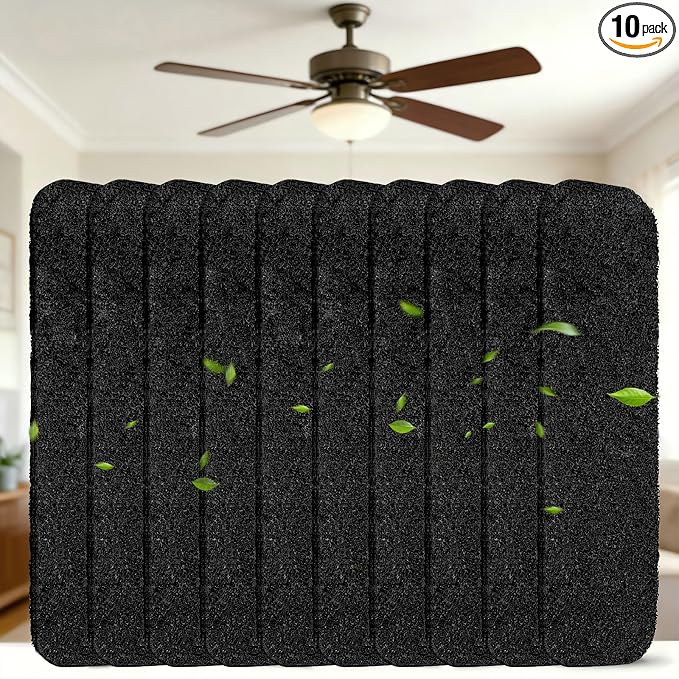 10Pcs Ceiling Fan Filters for Blades, Activated Coconut Shell Carbon Ceiling by WAWINYAirVentFilters