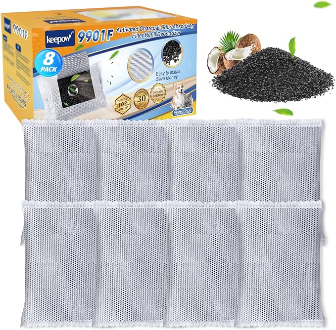 KEEPOW Activated Charcoal Odor Absorber Filter Refills Compatible by KEEPOW