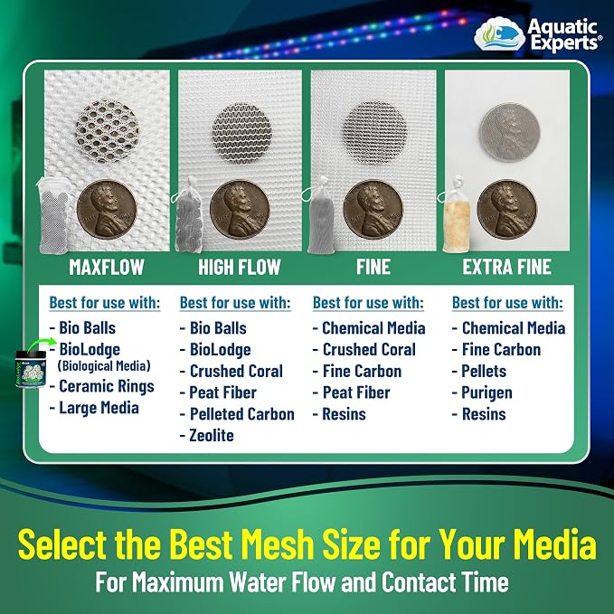 Aquatic Experts Extra Fine Aquarium Media Bag, Durable Drawstring Bags - Image 4