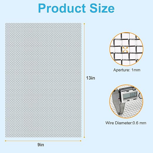 32 Pcs 13x9 20 Mesh 304 Stainless Steel Wire Mesh Sheet, Rustproof Metal Mesh - Image 4