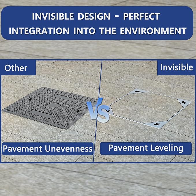 32x32 inch Stainless Steel Square Invisible Manhole Cover | Recessed Septic - Image 2