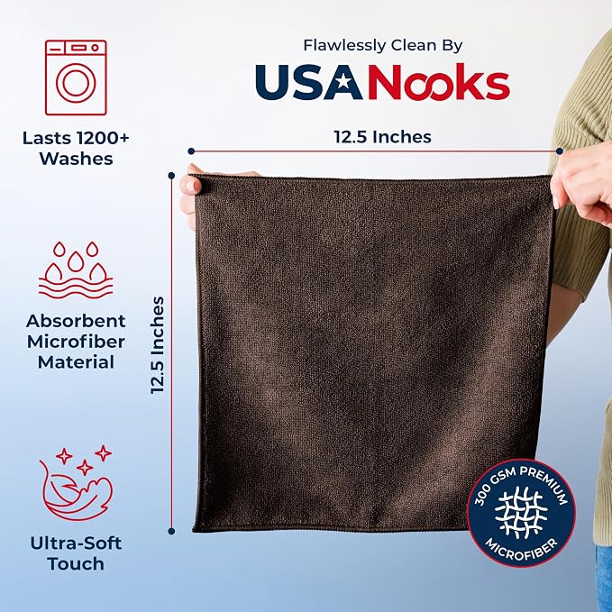 USANOOKS Premium 300GSM Microfiber Cleaning Cloth - Image 2