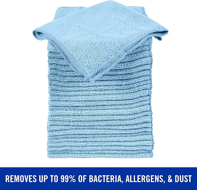 Quickie Microfiber Cleaning Cloth 14 x 14 Inches Blue Pack of 288 Washable and - Image 2