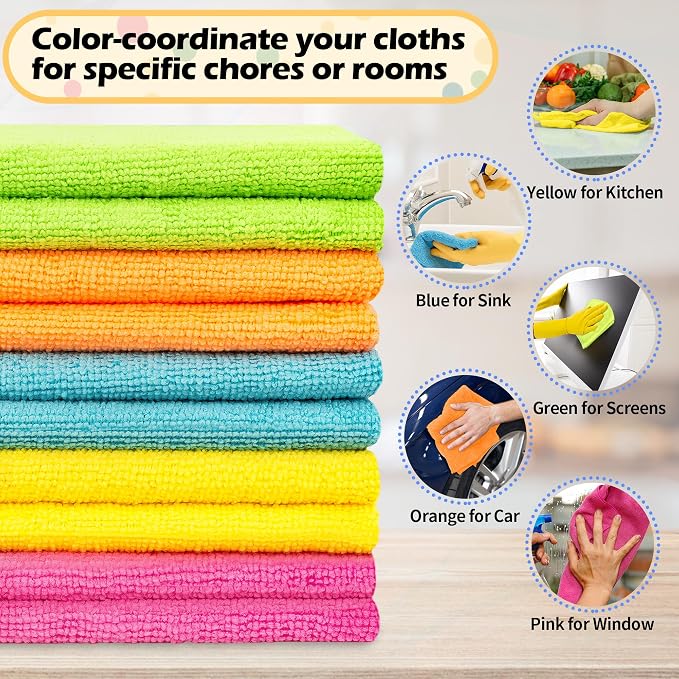 FIXSMITH Microfiber Cleaning Cloth, 20 Pack Cleaning Rags, Cleaning Towels - Image 6