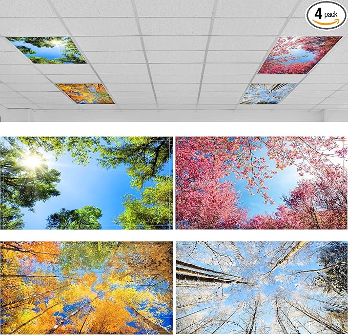 ROCEEI Pack of 4 Fluorescent Light Covers by ROCEEI