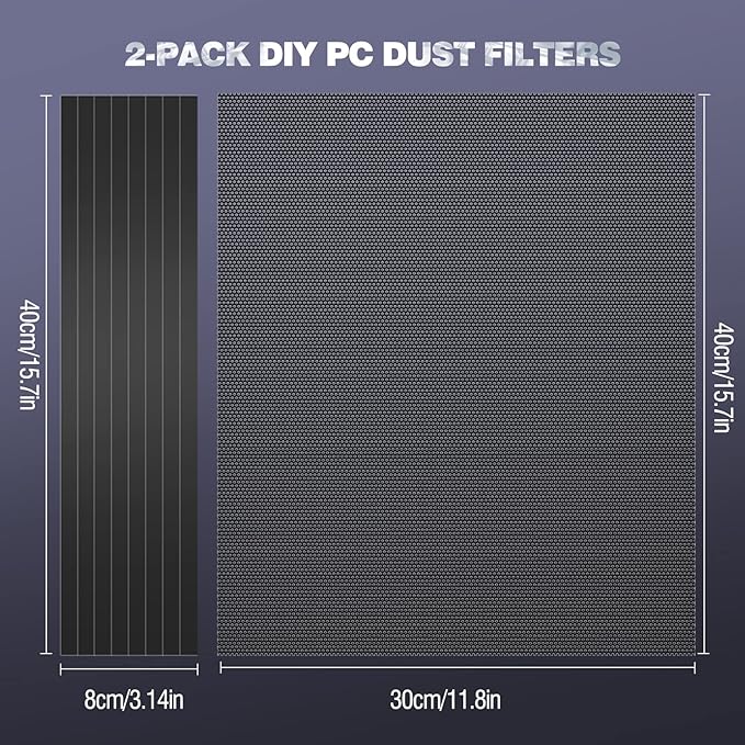 MoKo 400x300mm DIY PC Case Dust Mesh Filter, PVC Dustproof Magnetic Dust Filter - Image 4