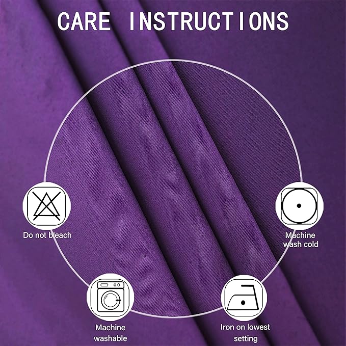 LEMOMO Purple Thermal Blackout Curtains/38 x 84 Inch/Set of 2 Panels Room Darkening Curtains for Bedroom