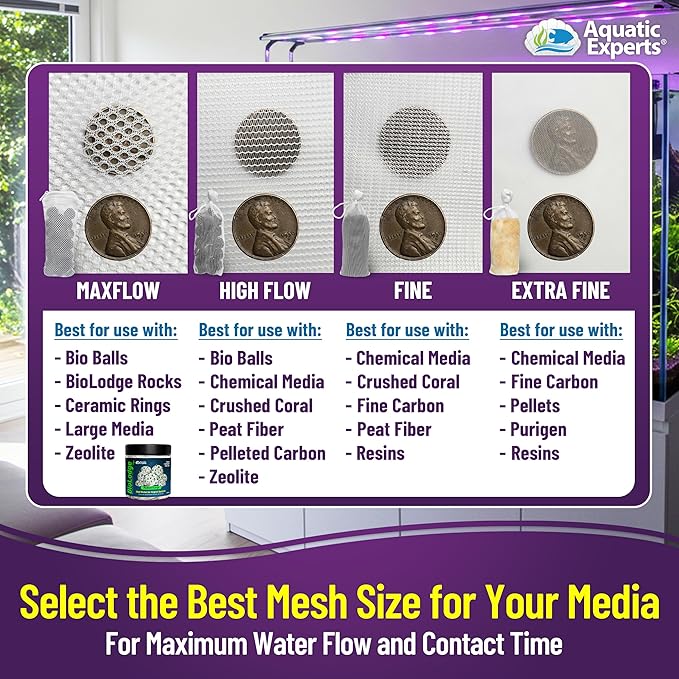Aquatic Experts Fine Aquarium Media Bag, Durable Drawstring Bags - Image 4