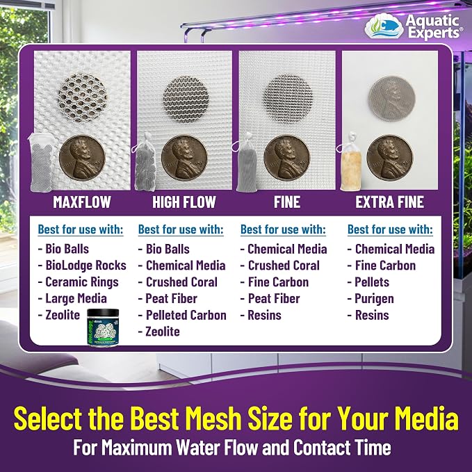 Aquatic Experts Fine Aquarium Media Bag, Durable Drawstring Bags - Image 4