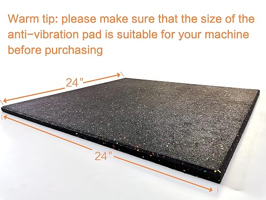 Goodhoily 2 Pack Heavy Duty Anti Vibration Pad 24" x 24"x0.6 Inch Rubber - Image 2