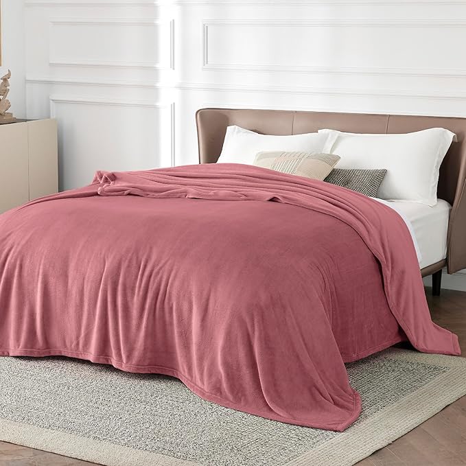 Bedsure GentleSoft Fleece King Size Blankets for Bed Dusty Rose - Soft Lightweight Plush Cozy Fuzzy Luxury Microfiber, 108x90 inches