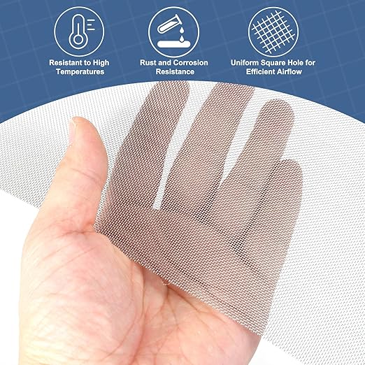 uxcell 30 Mesh 118" x 10" Woven Wire Mesh, 316 Stainless Steel Air Vent Filter - Image 5