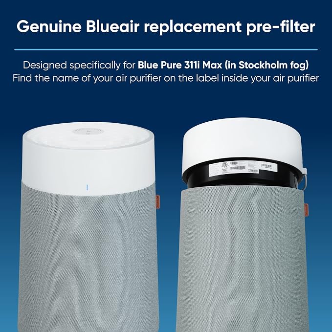 BLUEAIR Genuine Pre-Filter Blue Pure 311i Max Air Purifier, Washable Fabric - Image 2