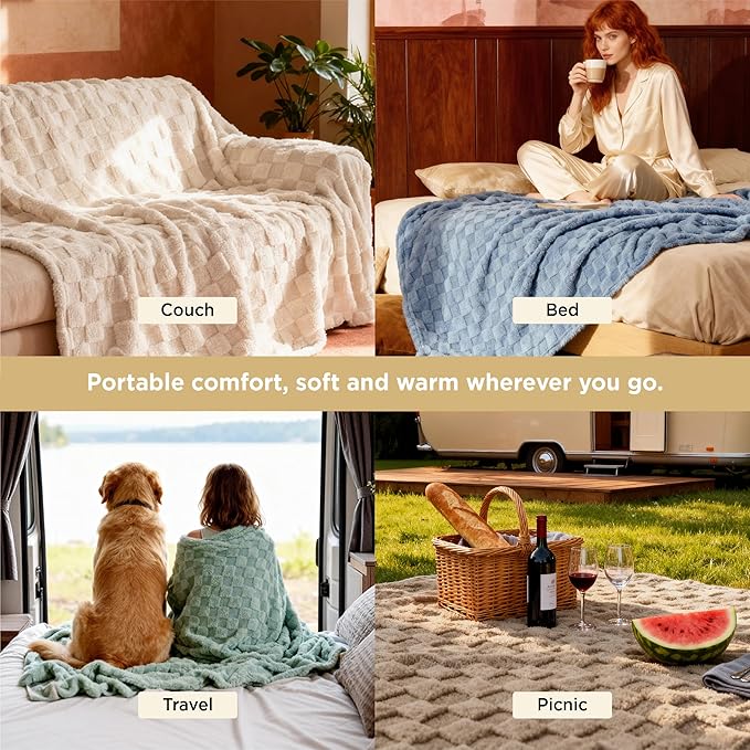 Bedsure GentleSoft King Size Blanket for Bed - Super Soft Cozy Blankets for Kids Girls, Large Fuzzy Fleece Spring Throw for Bedroom Decor, Sage Green,108x90 Inches