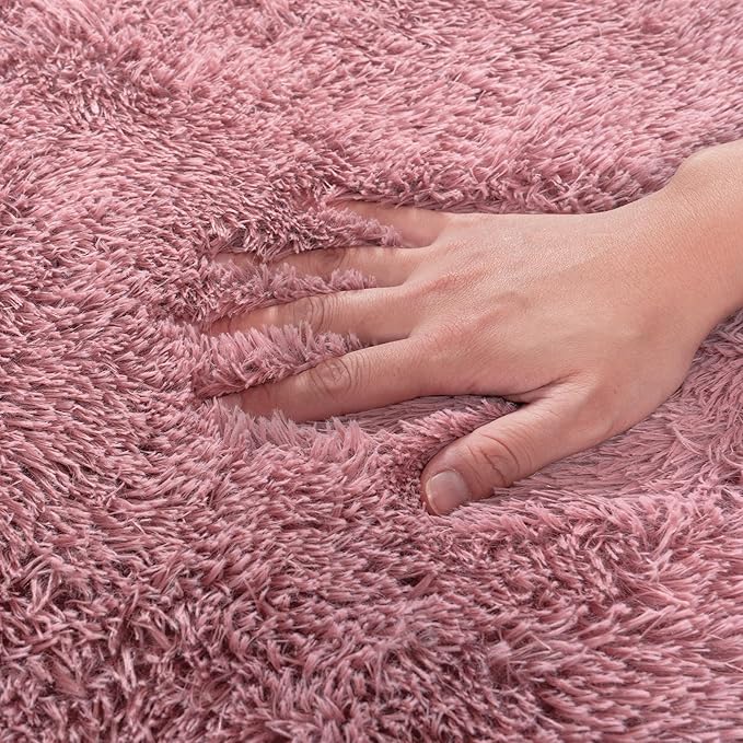 Rugs for Living Room 9x12, Soft Shaggy Modern Shag Area Rug for Bedroom, Upgrade Non-Slip Plush Fluffy Carpet for Kids Boys Girls Room Home Decor Aesthetic, Blush