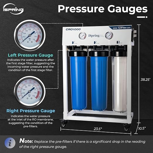 iSpring CRO1000 4-Stage Tankless Commercial Reverse Osmosis Water Filtration - Image 3