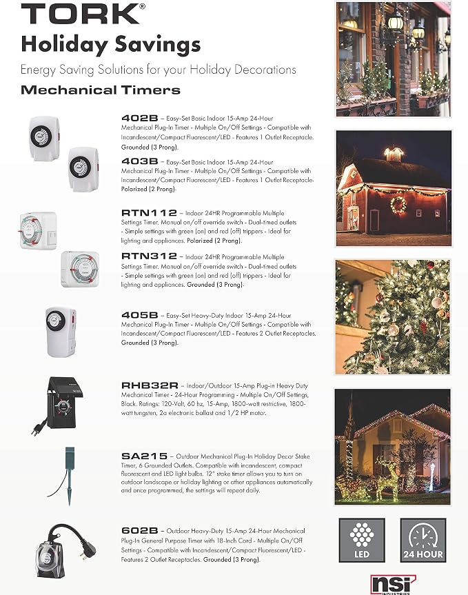 NSi Industries TORK RTN312 Indoor 15-Amp Plug-in Heavy Duty Mechanical - Image 5