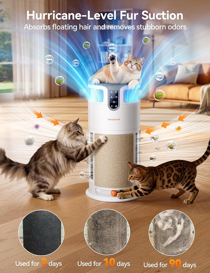 Meowant Pet Air Purifier for Home Large Room Up to 3900 Ft², U-Shape 360° Air - Image 5