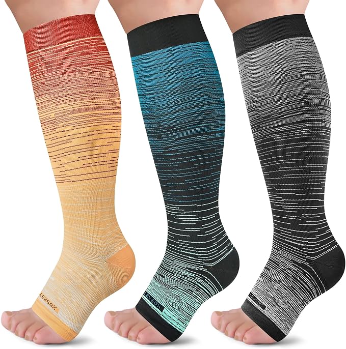 LEVSOX Open Toe Compression Socks by Levsox