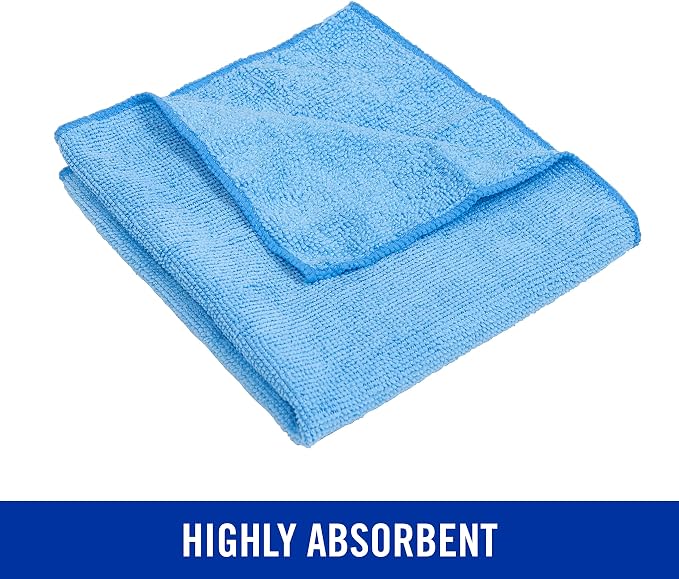 Quickie Microfiber Cleaning Cloth 14 x 14 Inches Blue Pack of 288 Washable and - Image 5