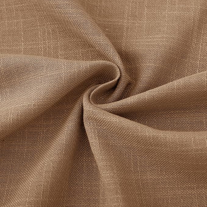 Brown Curtains for Living Room Back Tab Modern Farmhouse Semi Sheer Curtains 96 inches Long 2 Panels Set Muted Neutral Window Curtain for Dining Room Bedroom 52x96